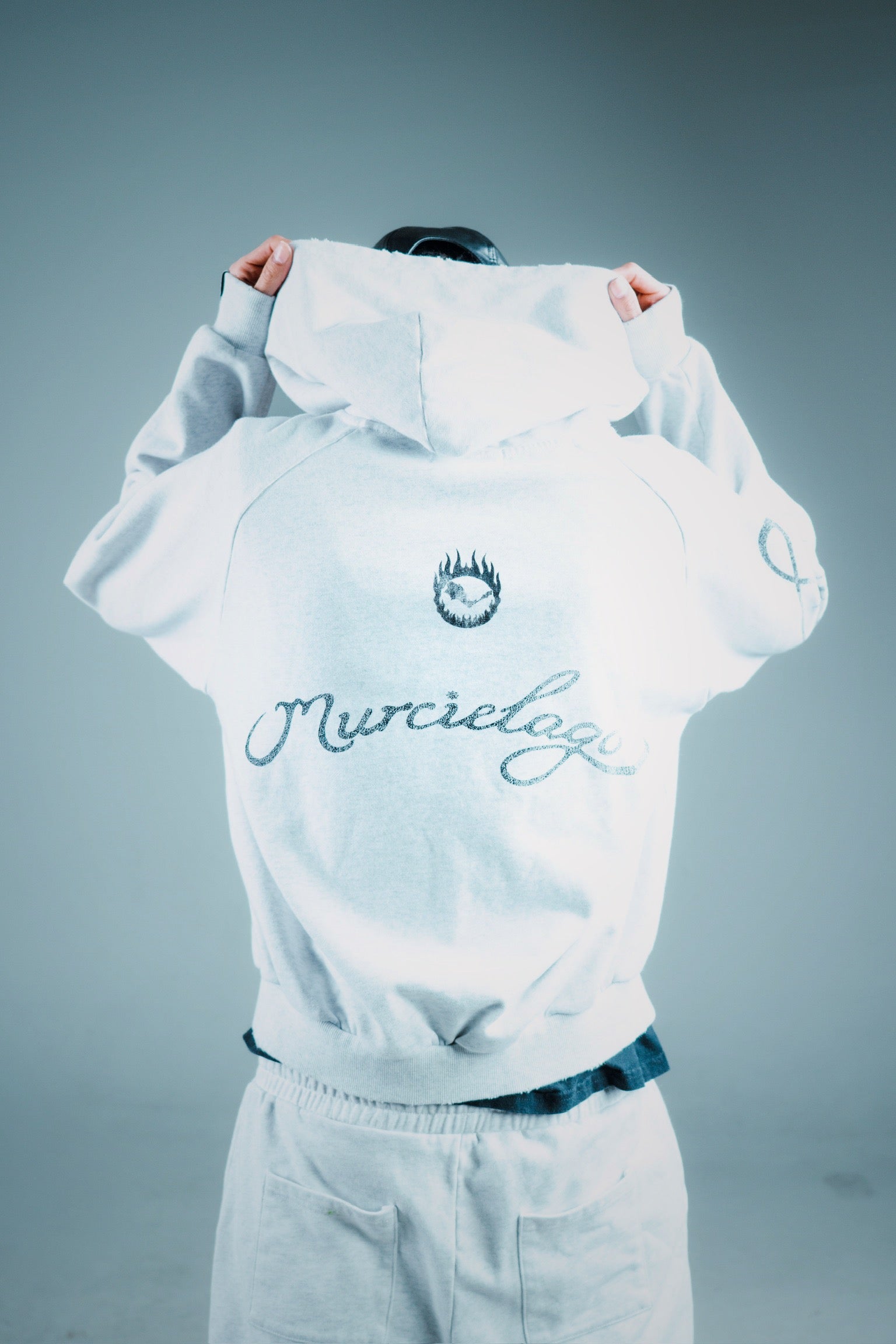Light Heather Grey 'Murci' Zip-Up Hoodie
