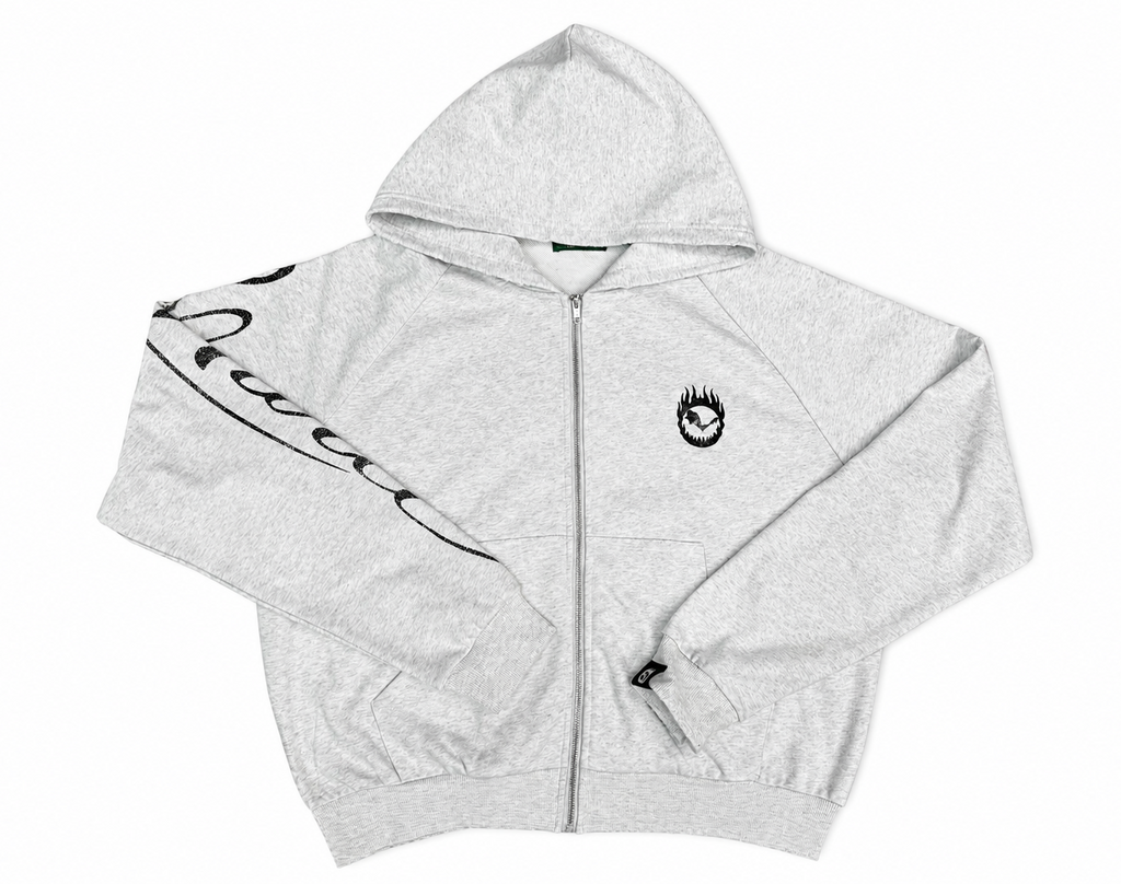 Light Heather Grey 'Murci' Zip-Up Hoodie