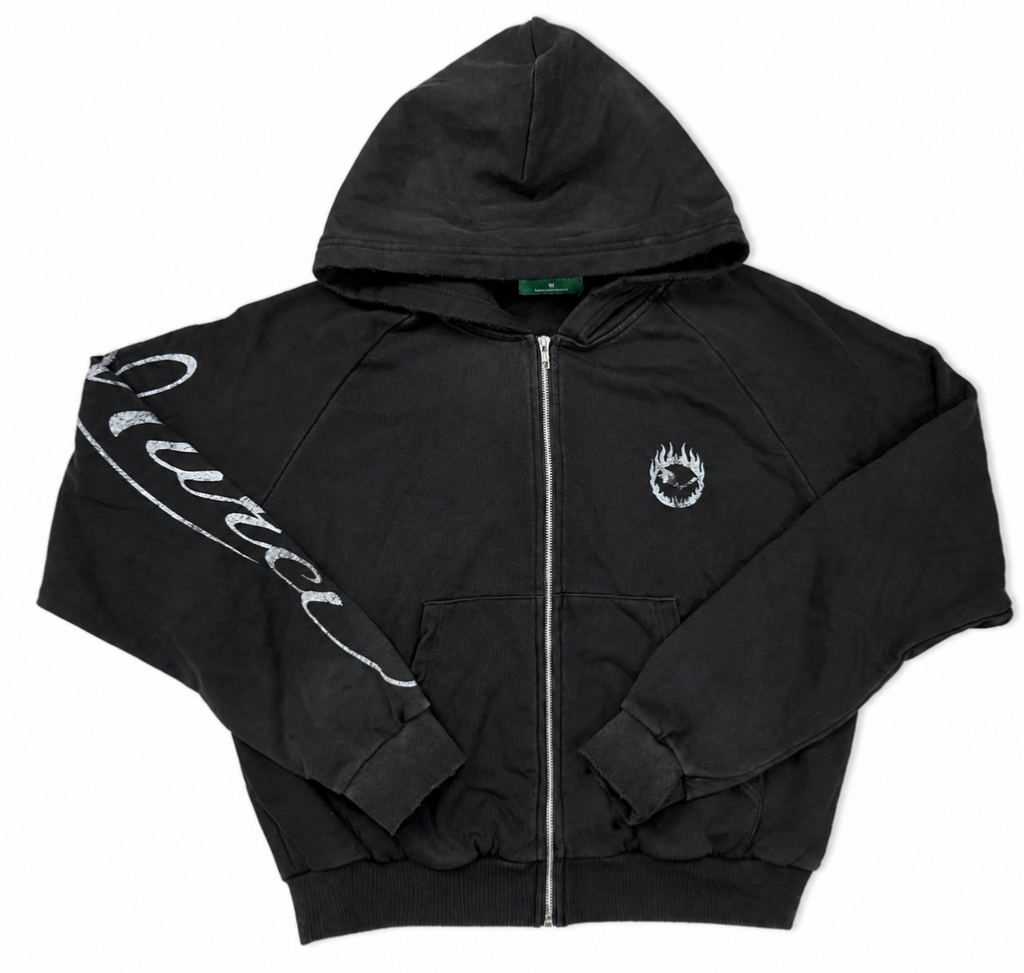 Black 'Murci' Zip-Up Hoodie