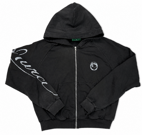 Black 'Murci' Zip-Up Hoodie